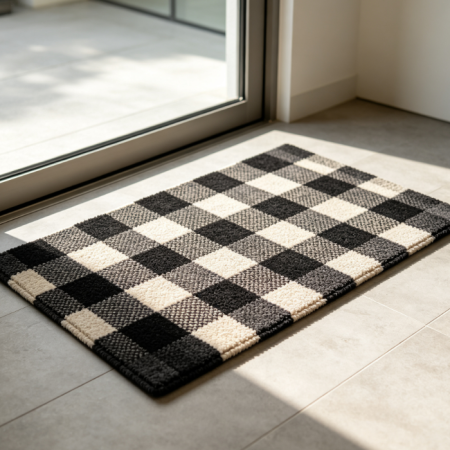 Farmhouse Buffalo Plaid Grid Entry Mat