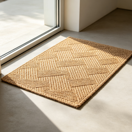 Classic Herringbone Natural Jute Mat